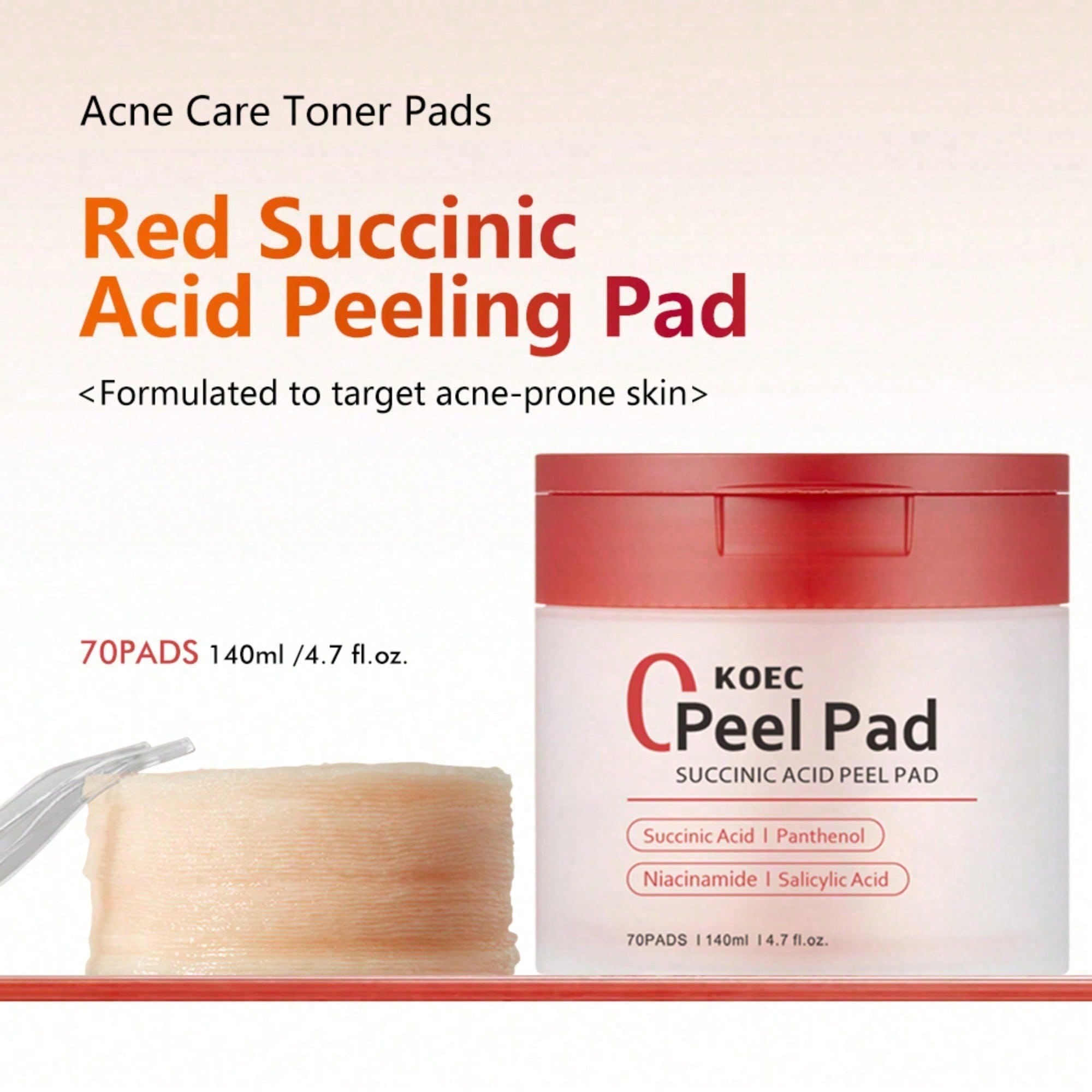 Toner Pads Red Succinic Acid P - Skincare Non Comedogenic review and price