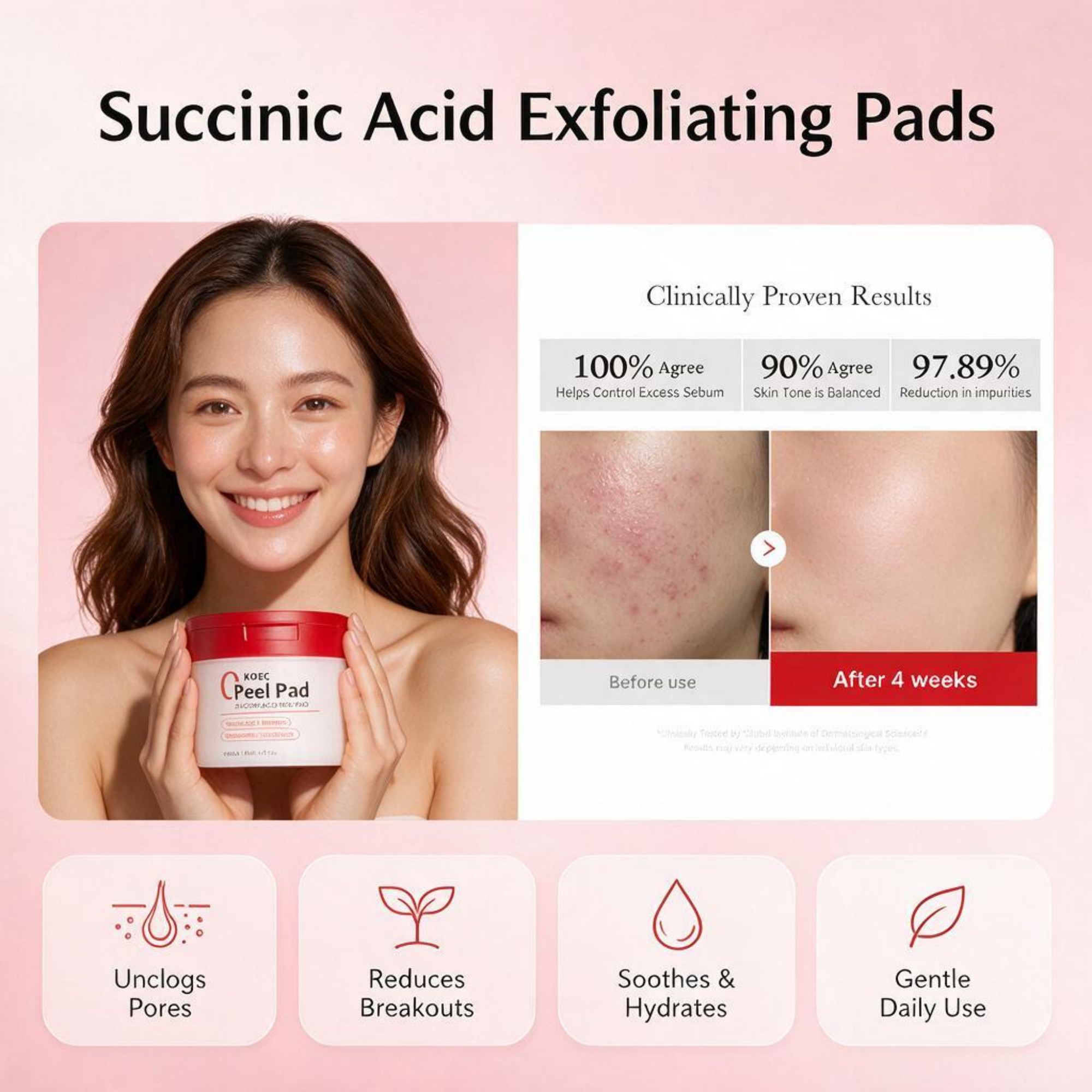 2026 New Red Succinic Acid & P - Skincare Non Comedogenic review and price